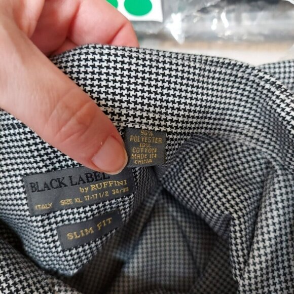 Black Label by Ruffini Men's Slim Fit Long Sleeve Shirt Size X-Large Pre-owned - Picture 7 of 7